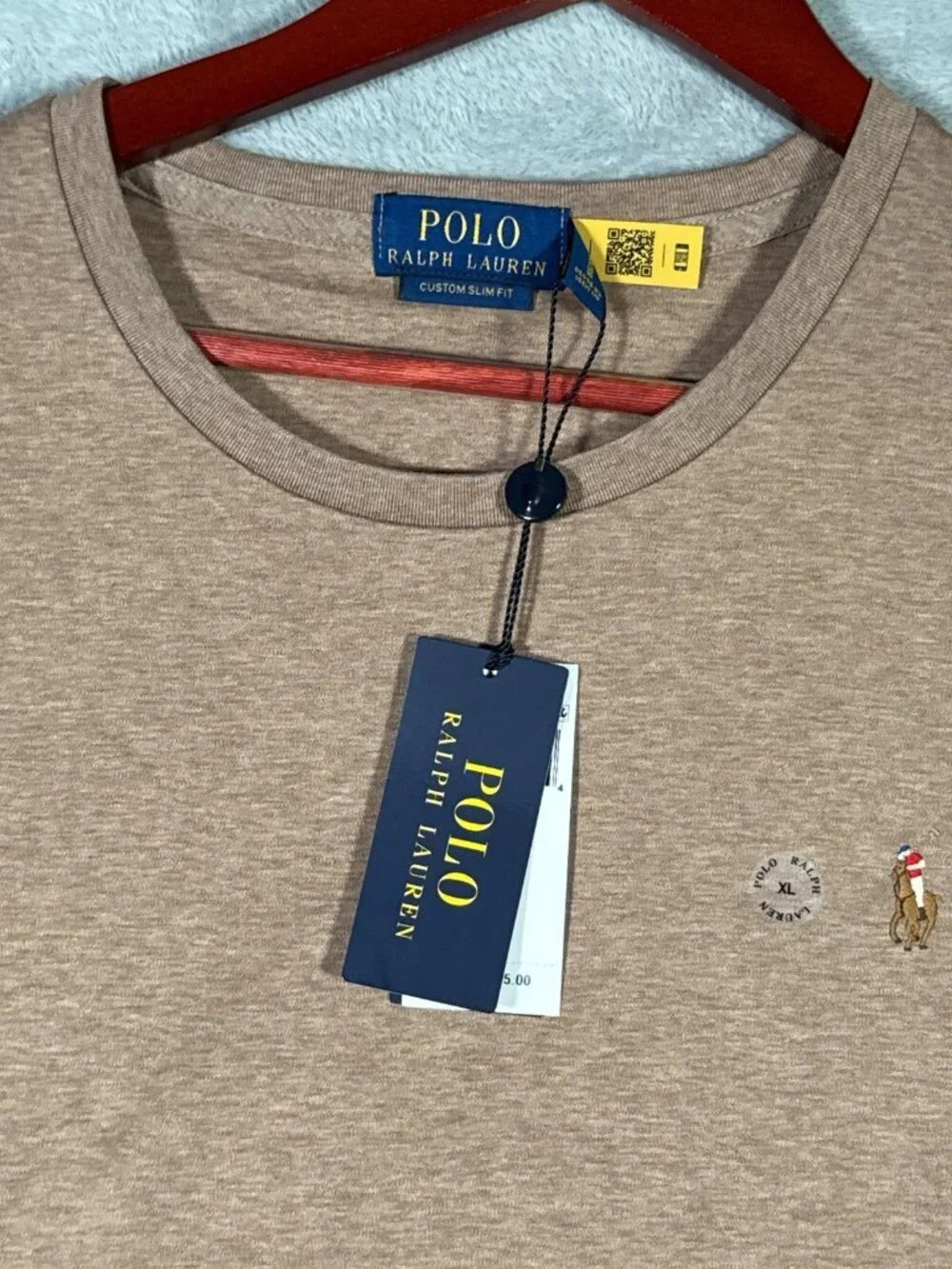 Polo Ralph Lauren Shirt Mens XL Brown Custom Slim Fit Classics Pony Logo Tee
